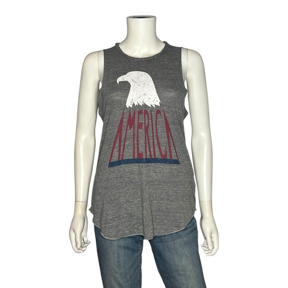 Chaser Bald Eagle America White Red Grey Muscle Tank Size M - Picture 2 of 6